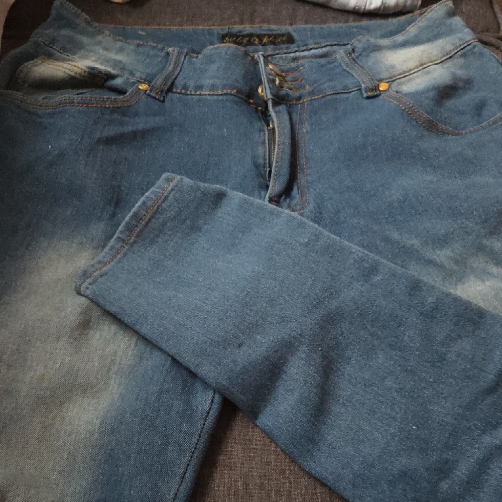 Baby Phat Women's Distressed Blue Skinny Jeans-